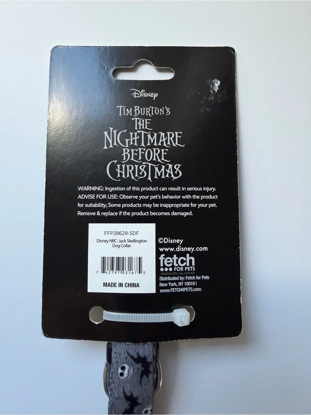 Disney The Nightmare Before Christmas Black and Gray Small Dog Collar - Small